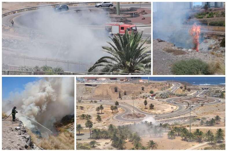 El fuego provocó una gran columna de humo (Foto Claudio Sánchez y TA)